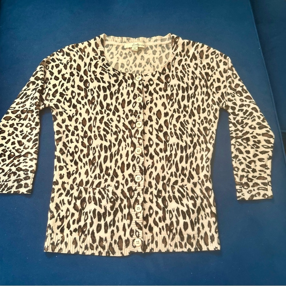 Forever 21 Leopard Print Button-Front Cardigan - Cream, Black & Brown